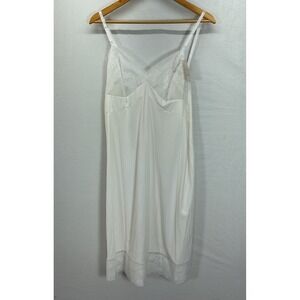 NEW VTG Vanity Fair White Nylon Lace Bodice Dress Slip Size 38 LG deadstock